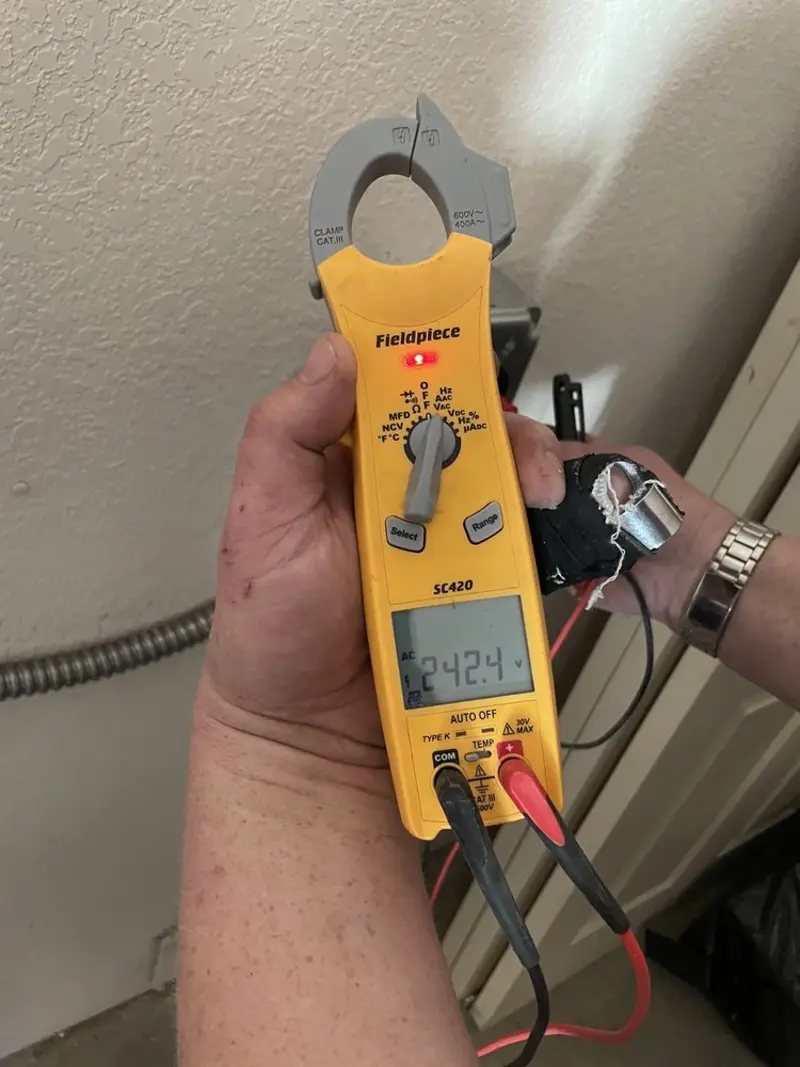 Voltage testing with clamp meter during Hot Tub / Pool Electrical Wiring in North Laurel